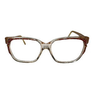 Arroganza Eyeglasses Vintage Rare Clear Red Yellow Square Cat Eye 780152 H3564